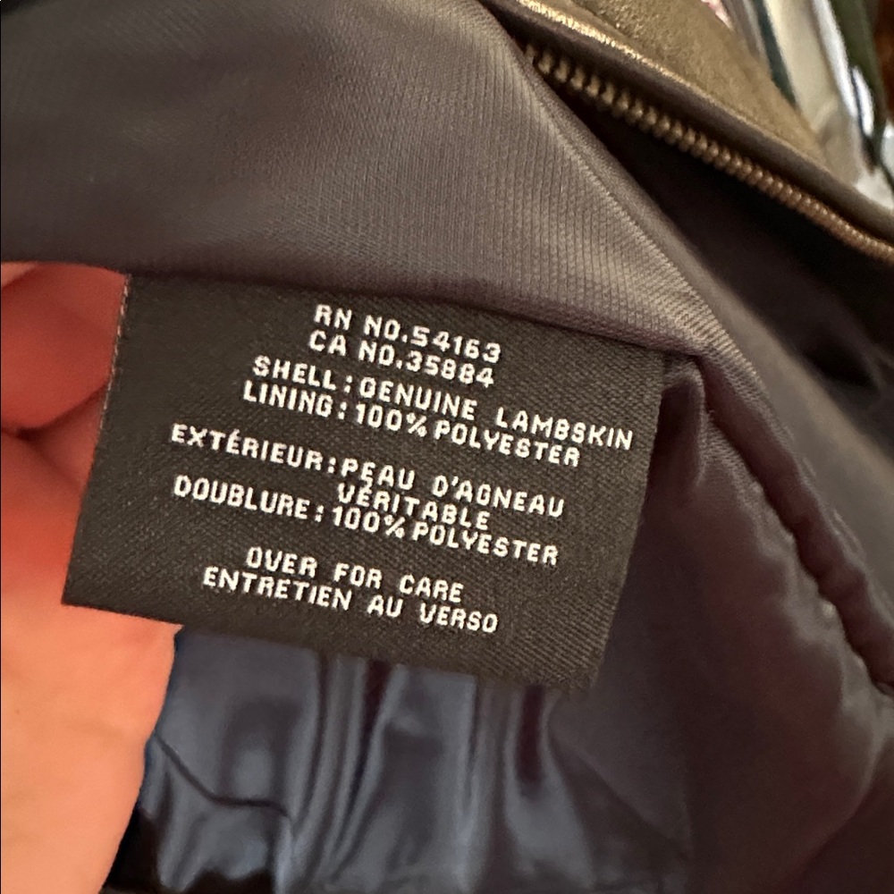 Cole Haan Black Leather Lambskin Sander Bomber Jacket Small New w Tags - Picture 4 of 6